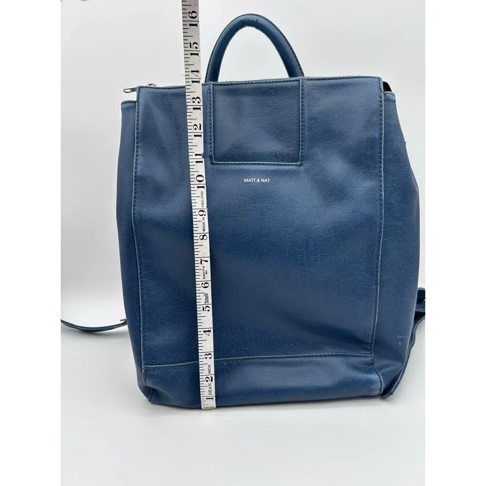 Mat And Nat Vegan Leather Backpack Blue WORN SEE PICS